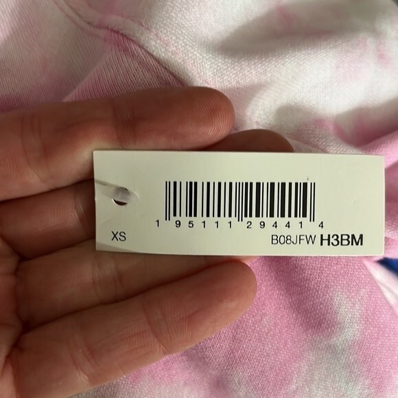 Amazon Essentials Pink White Tie Dye Sweatshirt Size XS NWT - Picture 6 of 10